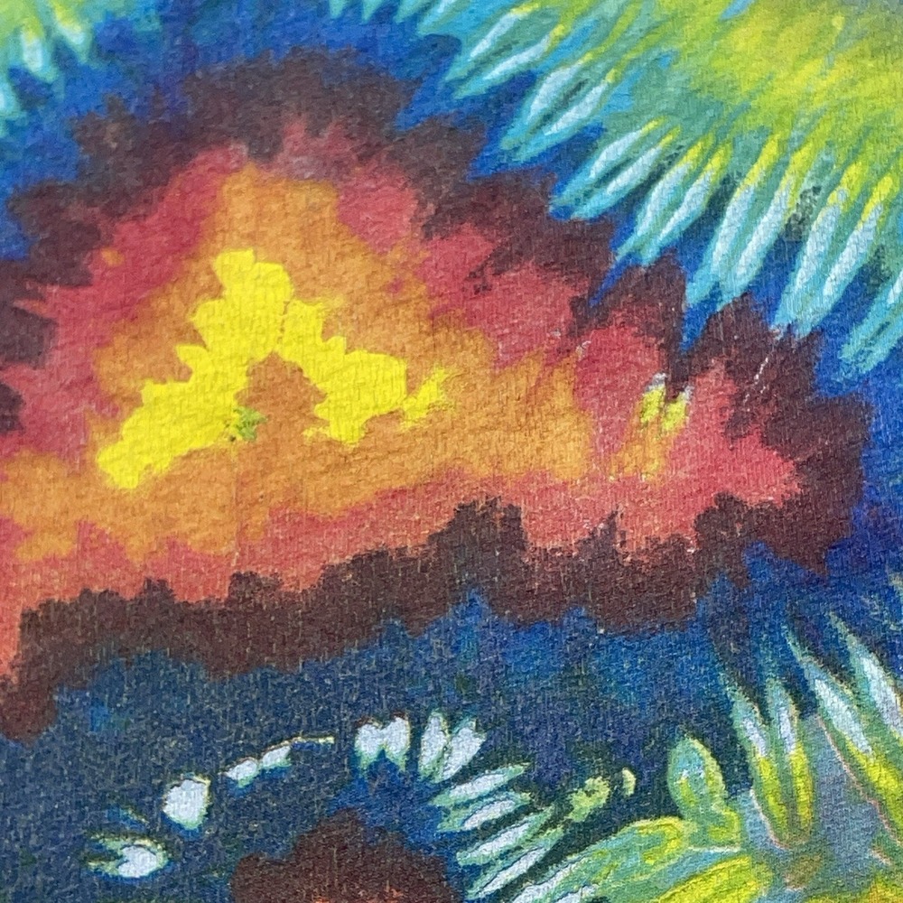 DOM Psychedelic Tie Dye T-Shirt L Mushroom Graphic Trippy Rave Streetwear Grunge - Picture 3 of 12